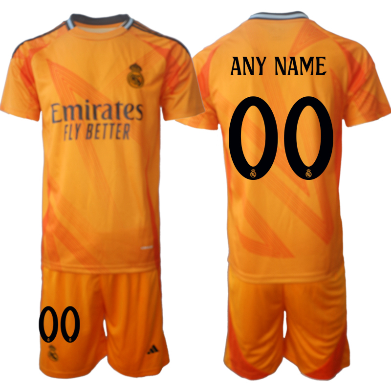 Men 2024-2025 Club Real Madrid away orange customized Soccer Jersey->customized soccer jersey->Custom Jersey